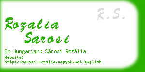 rozalia sarosi business card