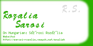 rozalia sarosi business card